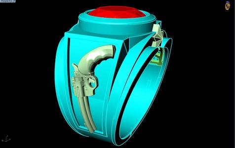 Gun ring - Pistol ring - Mens ring - N96