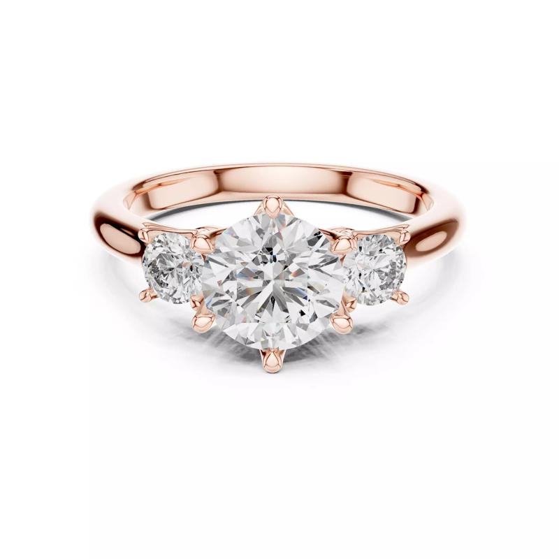 Three Stone Round Cut Diamond Engagement Ring 3DM STL Video