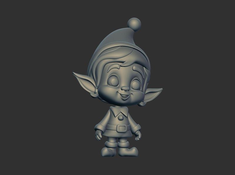 cute christmas elf 3dmodel
