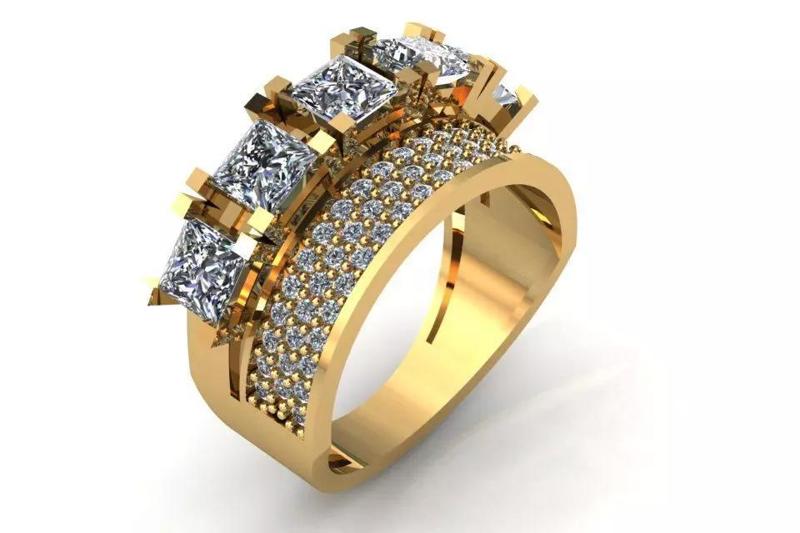 Twin princess diamond ring