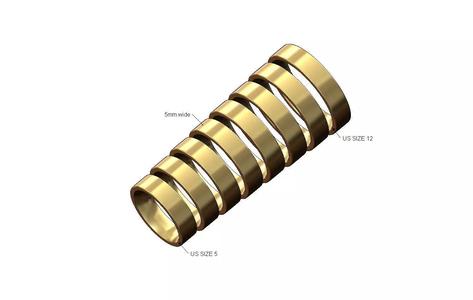5mm wide flat comfort fit wedding band US sizes 5to12
