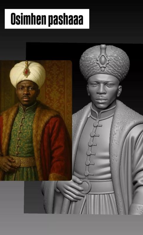 Osimhen Pasa Osmanli Donemi Kiyafetli Detayli 3D Model STL