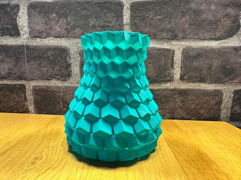 Curved honeycomb vase