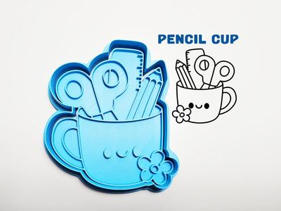 Pencil Cup Cookie Cutter / Stamp