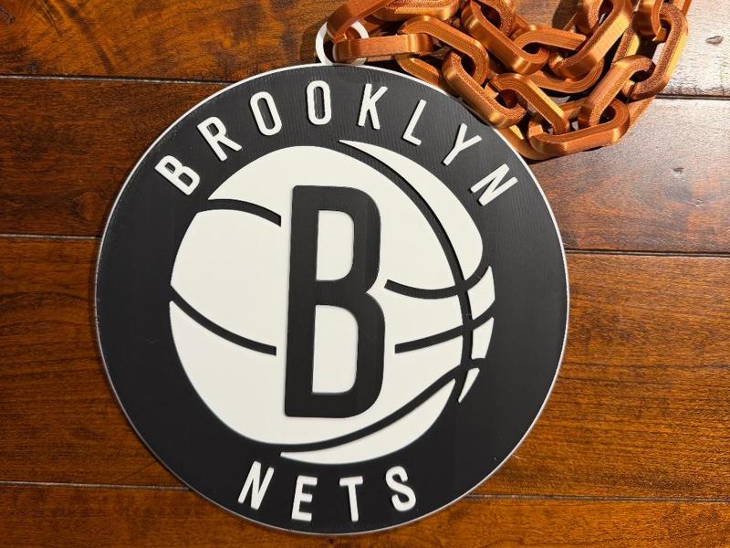 Brooklyn Nets Oversized Necklace Logo