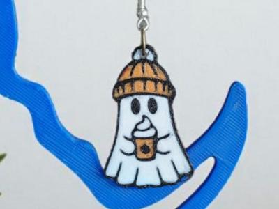 Cozy Ghost Multicolor Halloween Earrings