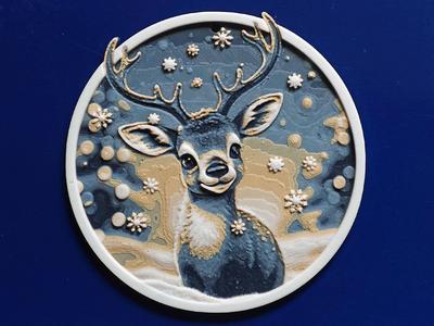 Lovley Rudolph Deer V1 Christmas Ornament 4colors.