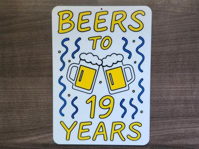 19th Birthday Sign