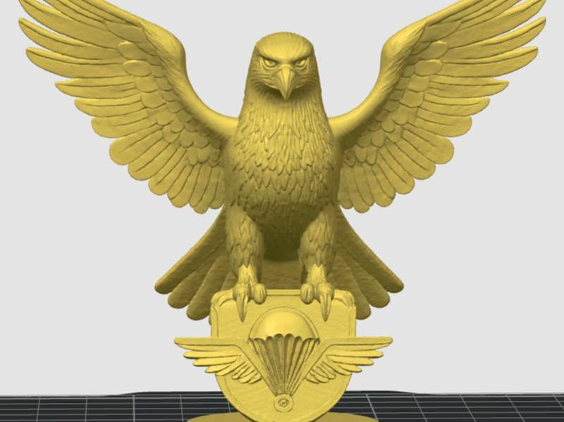 Eagle Bust on BW Emblem Paratrooper