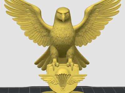 Eagle Bust on BW Emblem Paratrooper
