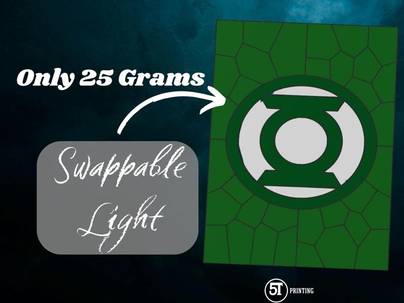 Green Lantern light (swappable glass)