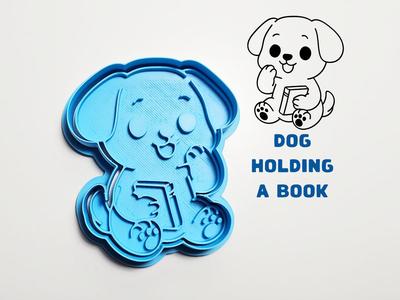 Dog with Book Cookie Cutter / Stamp