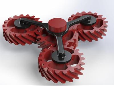 Helical Gear Fidget Spinner: 3D Print Files