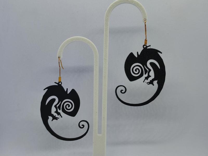 Spiral Chameleon Earrings