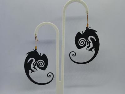 Spiral Chameleon Earrings