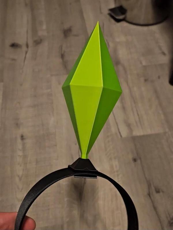 Sims Plumbob Headband Clip. Lightweight and Sturdy