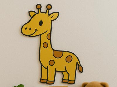 Giraffe| Cute Animal 2D Wall Art | Multicolor