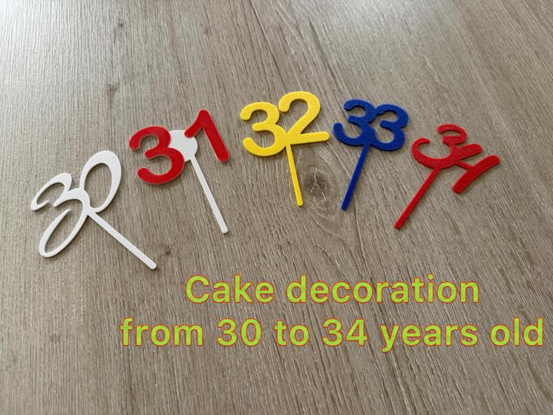 Cake decoration from 30 to 34 years old