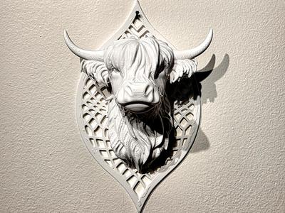 Highland Cow Wall Display