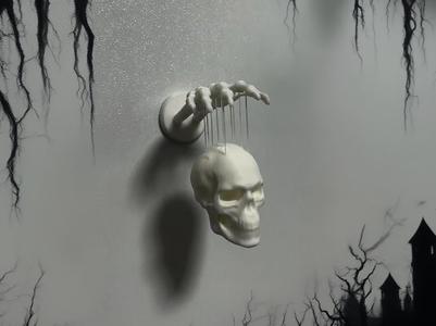 Horror hand-grabbing skeleton