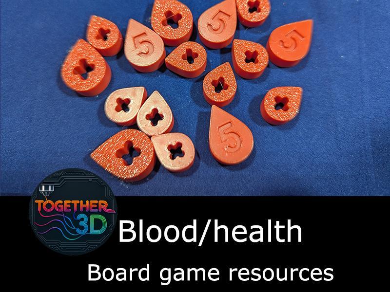Blood or health - board game resource token