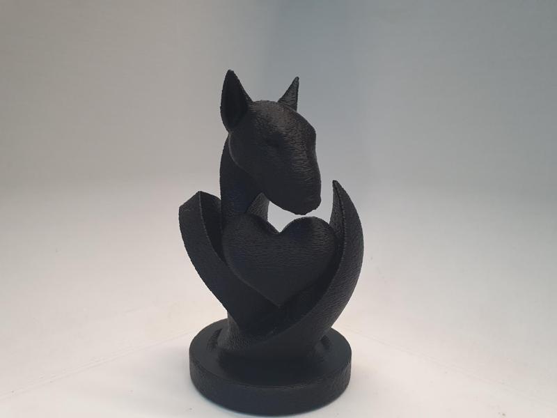Sculpture Bull Terrier with Heart