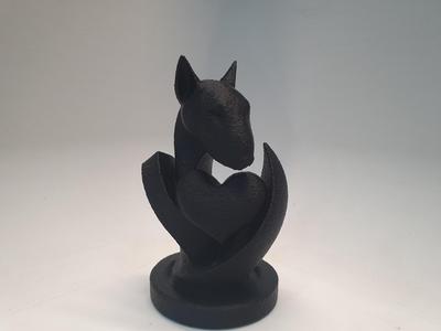 Sculpture Bull Terrier with Heart