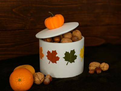 Pumpkin storage box in autumn style