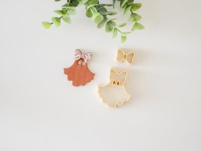 Ghost with Bow Polymer Clay Cutter Set