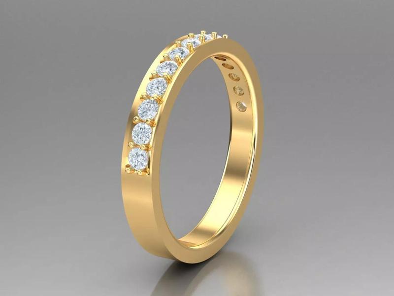 White Natural Diamond Fashion Ring In 10k Yellow Gold 1WR101