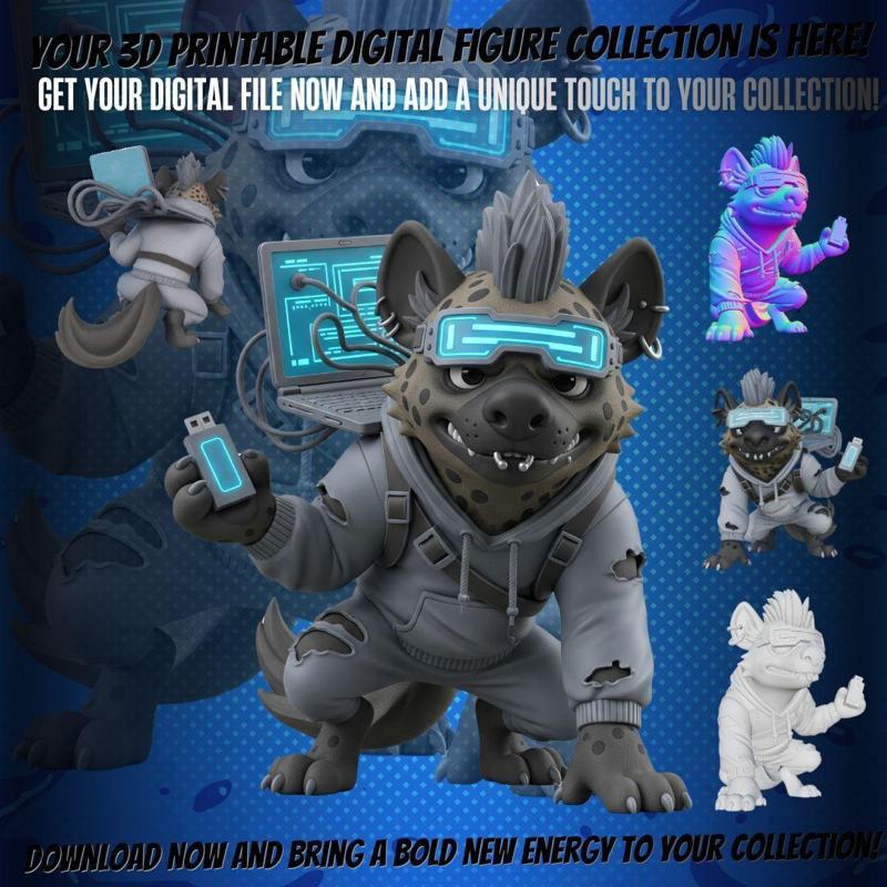 Cyberpunk Hyena – 3D Printable Collectible Figure
