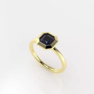 Wide Bezel Ring - Square Radiant - Conic Head
