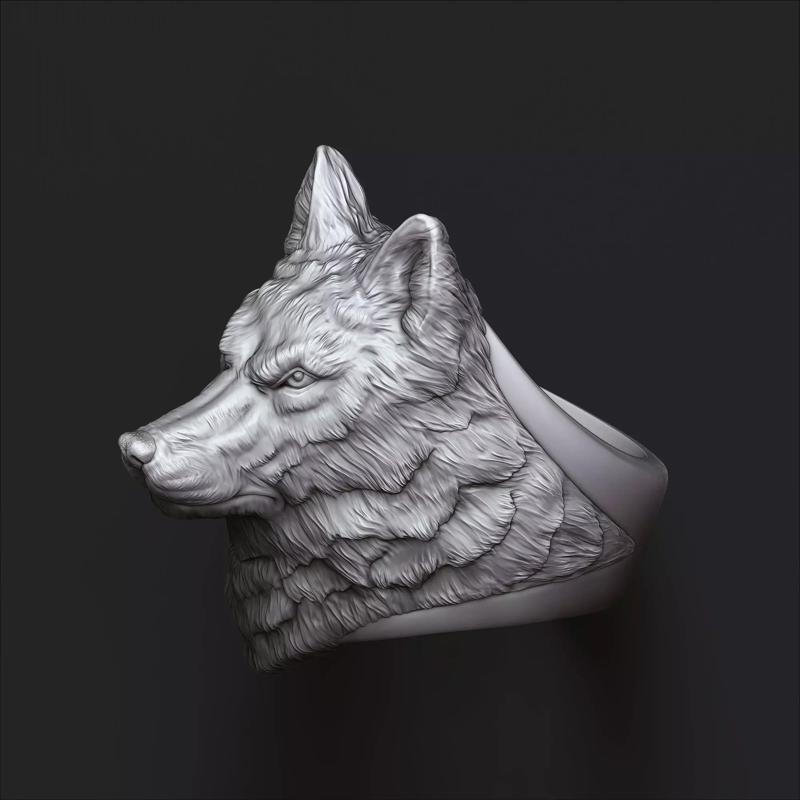Wolf Head Ring