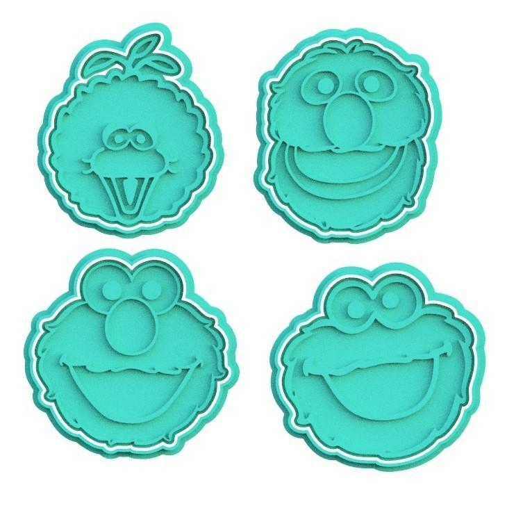 Sesame Street Muppet cookie cutter set of 4
