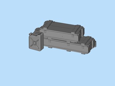 Cans, guns, wooden boxes, ammunition boxes, equipment boxes, module scenes, 12 military supplies miniature scene models