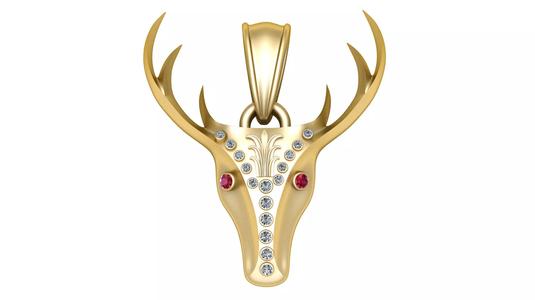 DEER ANIMAL HEAD PENDANT 3D PRINTABLE MODEL