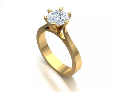 Solitaire Wedding Engagement Women Ring 3D print model