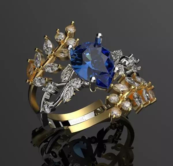 Dual Detachable Ring - Leaf Design