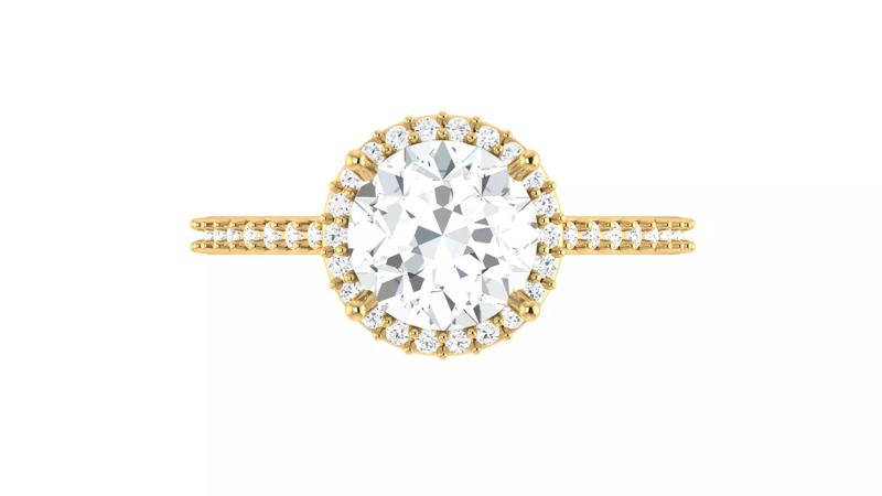 Classic Round Cut Halo Diamond Engagement Ring