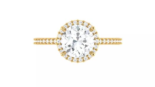 Classic Round Cut Halo Diamond Engagement Ring