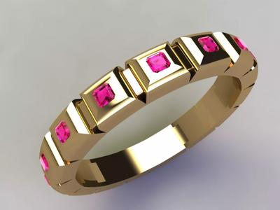 simple ring squer stone