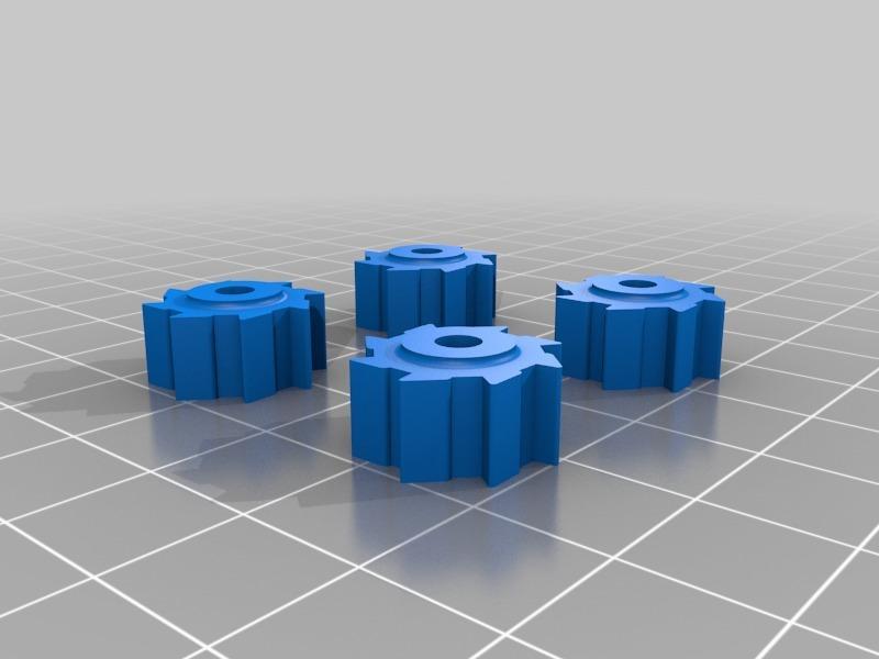 Heatbed grippy adjustment knobs