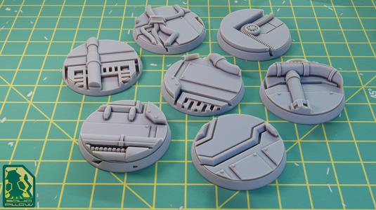 32mm Scifi Metal Plating Bases Set-7