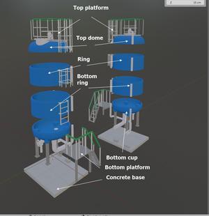 Liquids storage tank, 1:43, kit