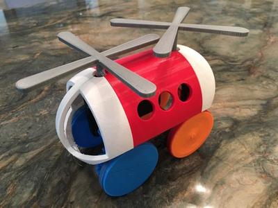 Helicopter Pull, Push, Downhill Toy 2