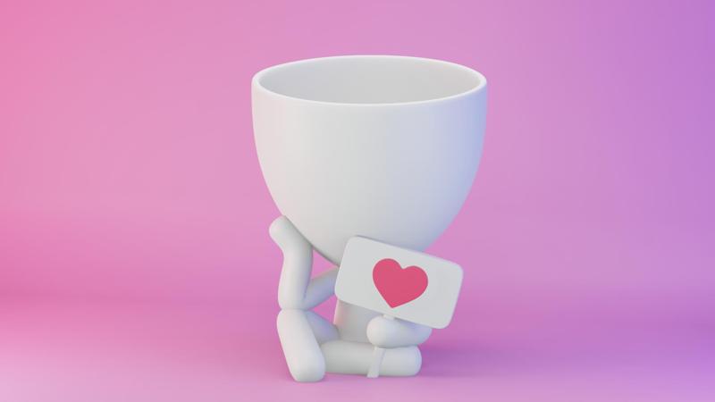 Pot robert plant with heart (love) mouth 8CM