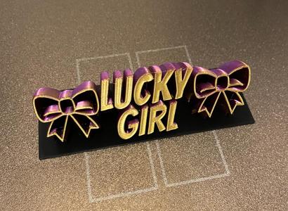 Lucky Girl Name Plate with Bows