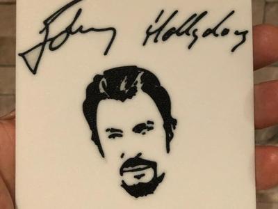 autographe johnny hallyday