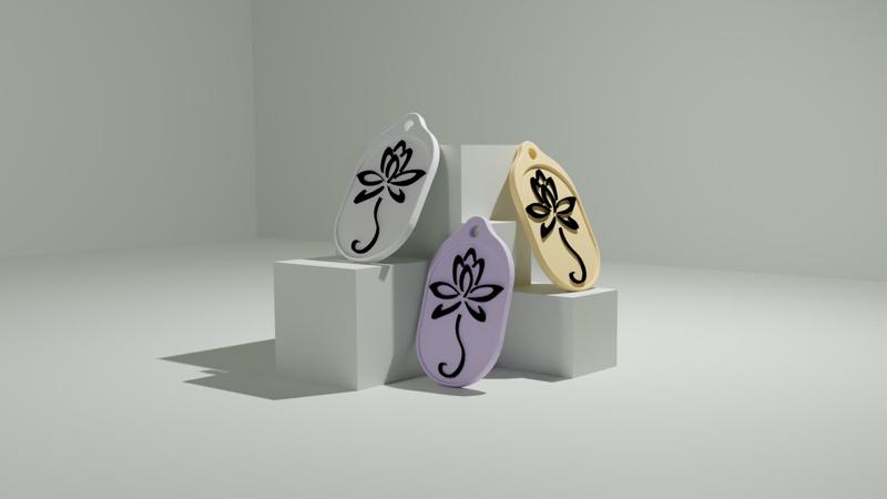 Unalome Lotus Keychain
