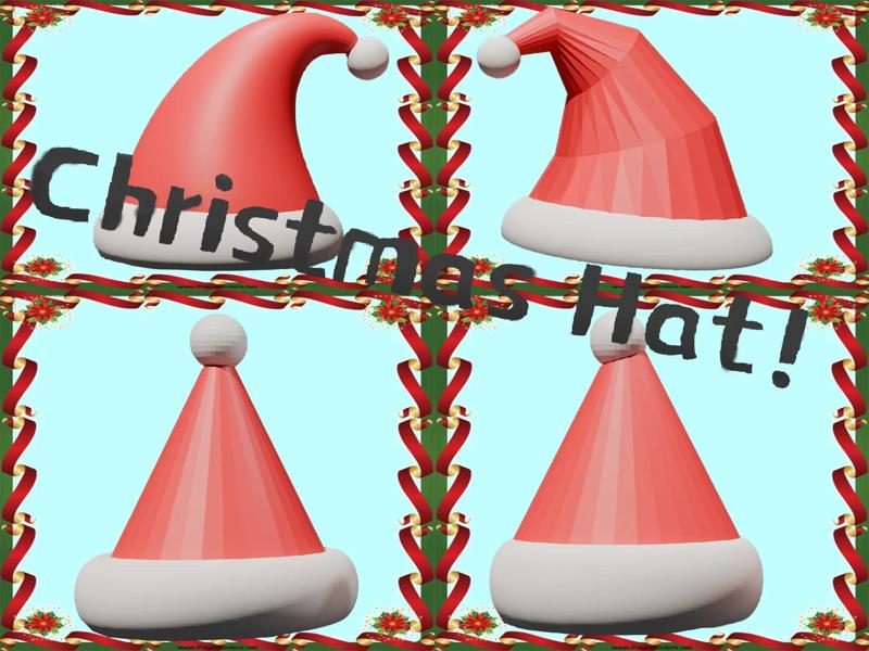 Santa Hat Miniature Decoration (Takes very little time to print and only uses two colors. Model)